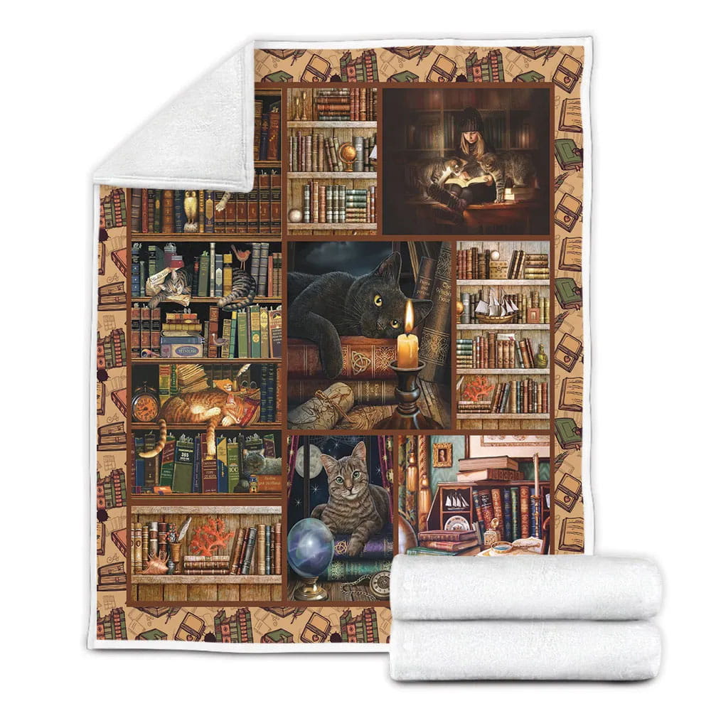 B And In Library Fleece Blanket Gift For Wifeband