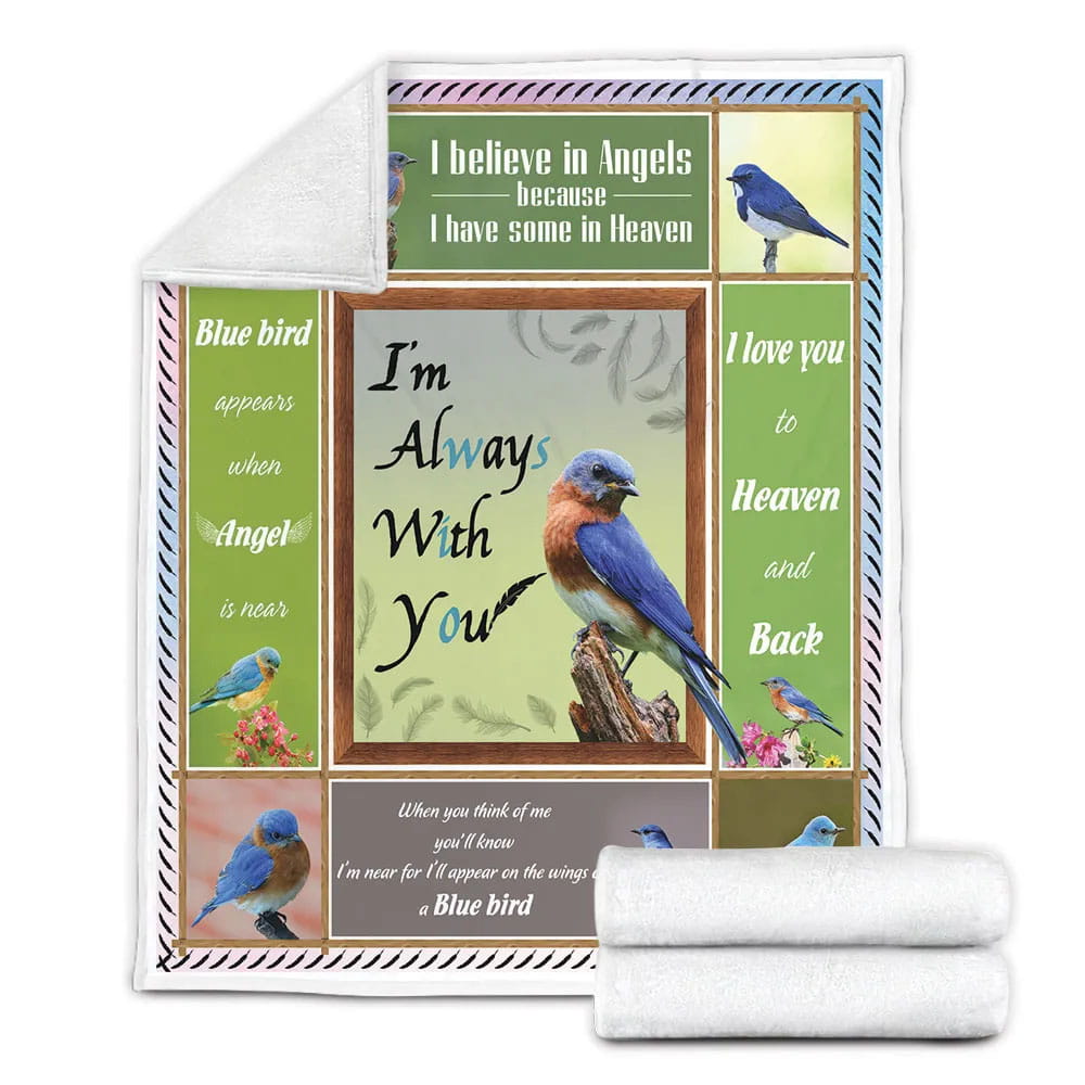 Blue Bird Fleece Blanket Gift For