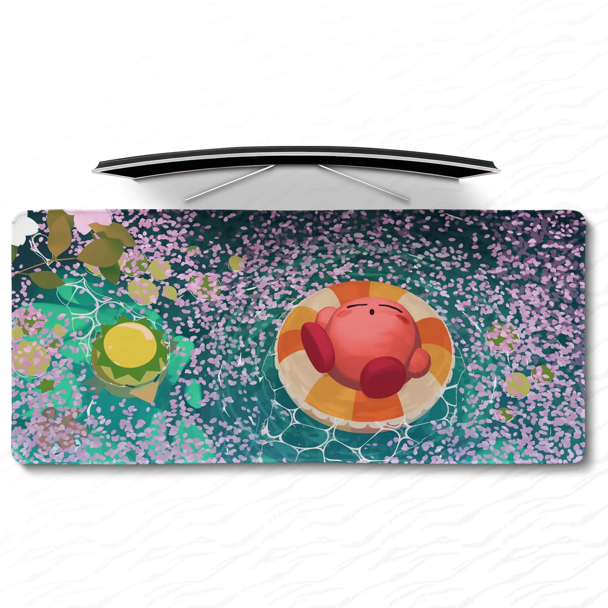 Allleftout Kirby Poolside Relaxation Desk Mat, Floating Dream Mouse Pad