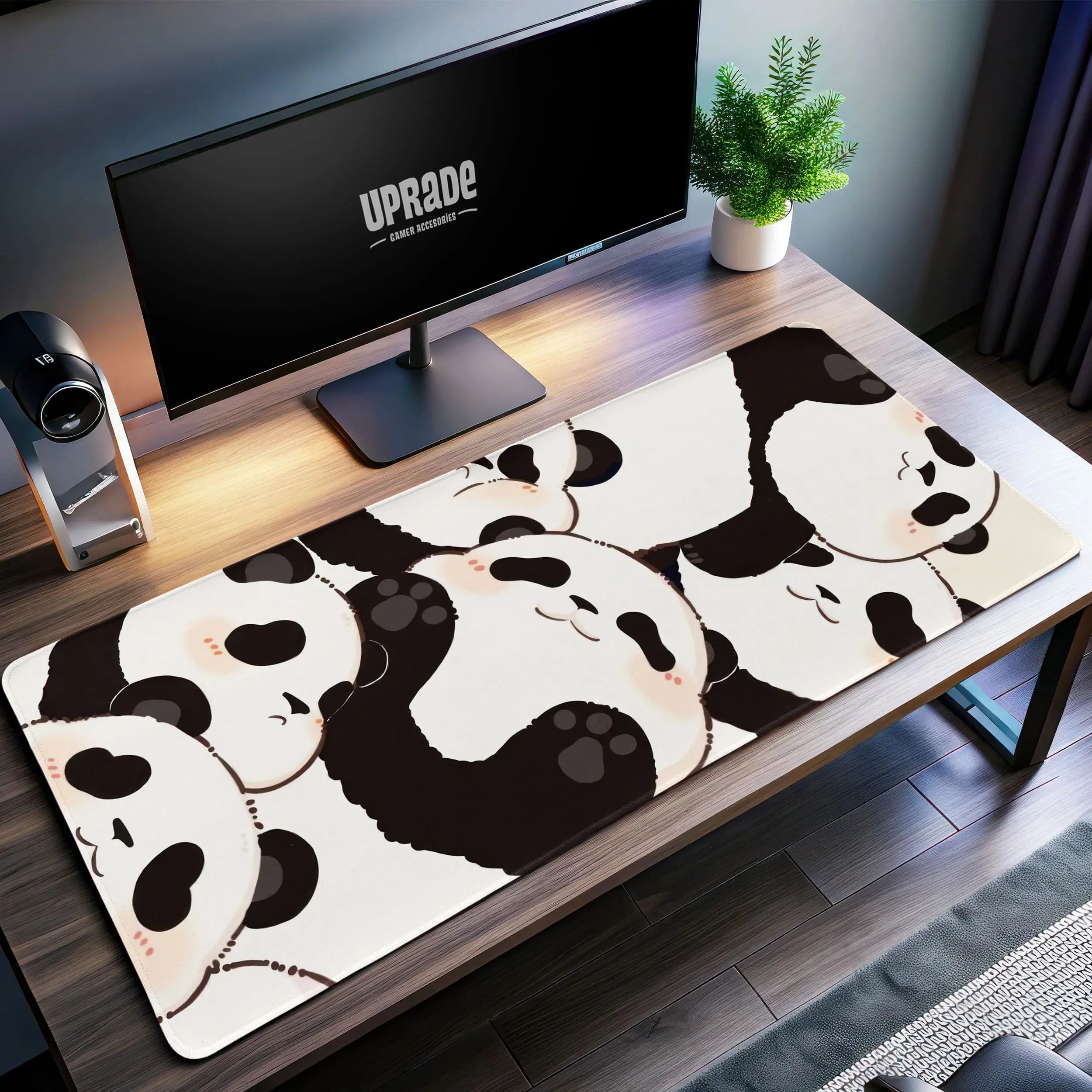 Allleftout Kawaii Panda Desk Mat, Adorable Panda Mouse Pad