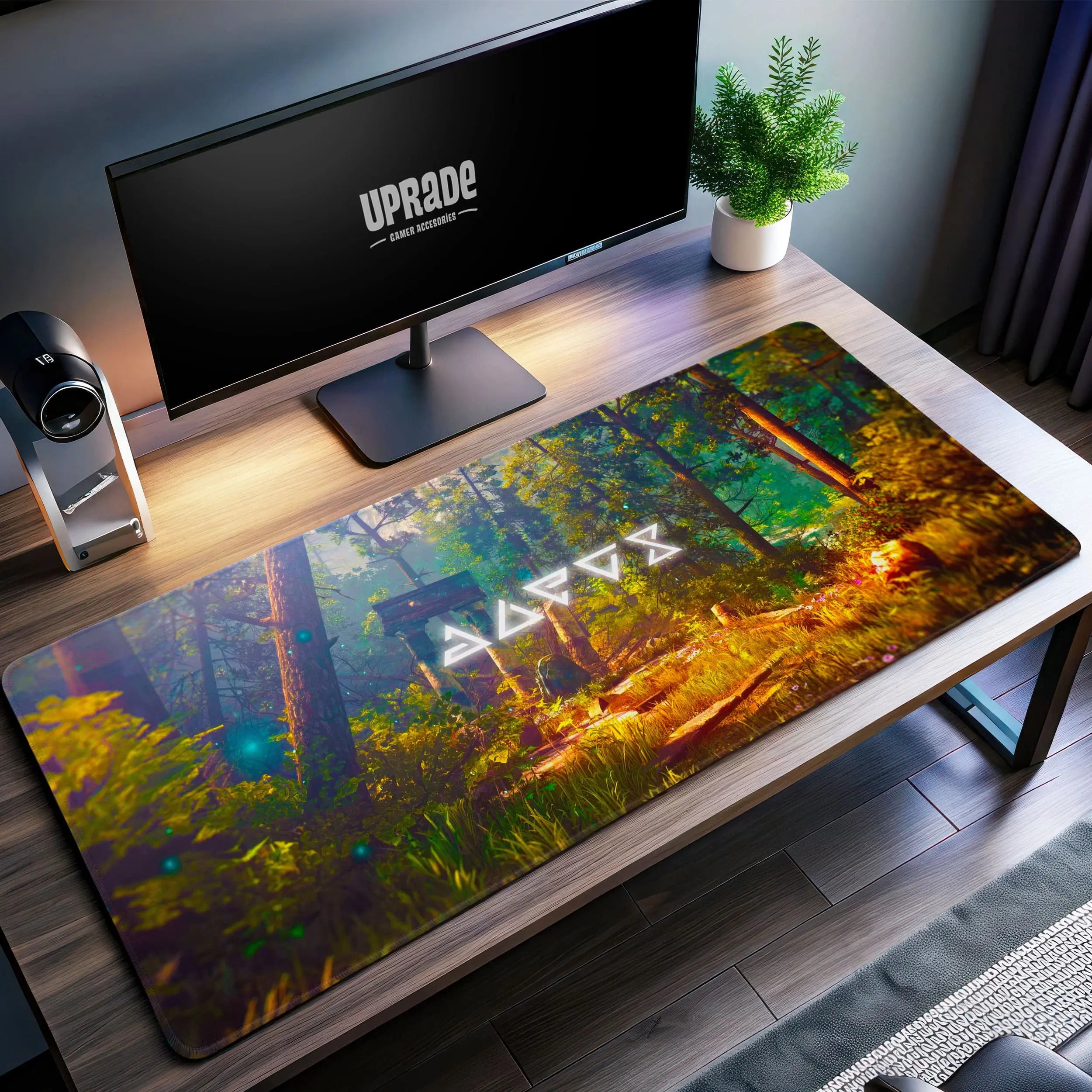 Allleftout Enchanted Forest Desk Mat, Mystical Rune Mouse Pad