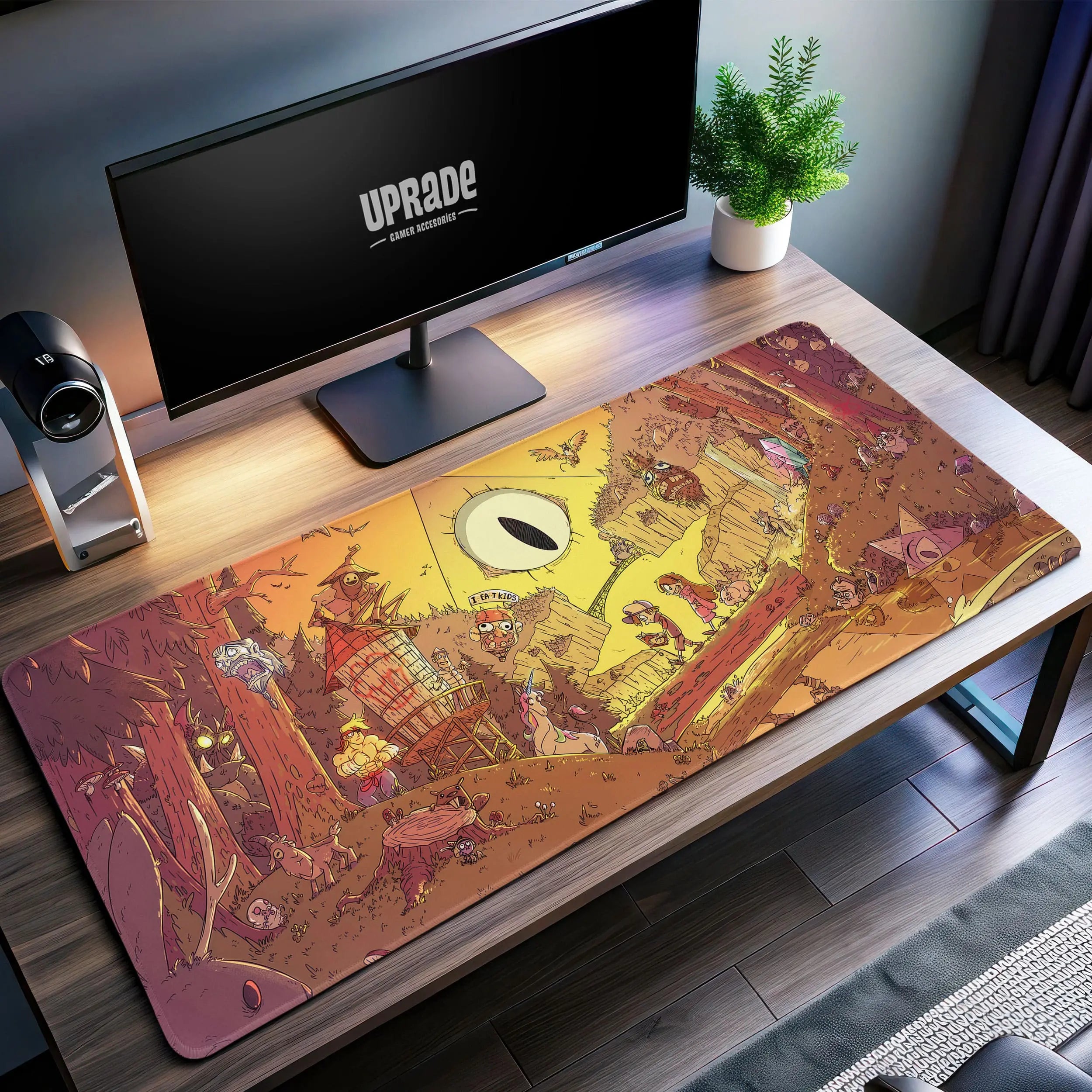 Allleftout Gravity Falls Mystery Desk Mat, Cartoon Adventure Mouse Pad