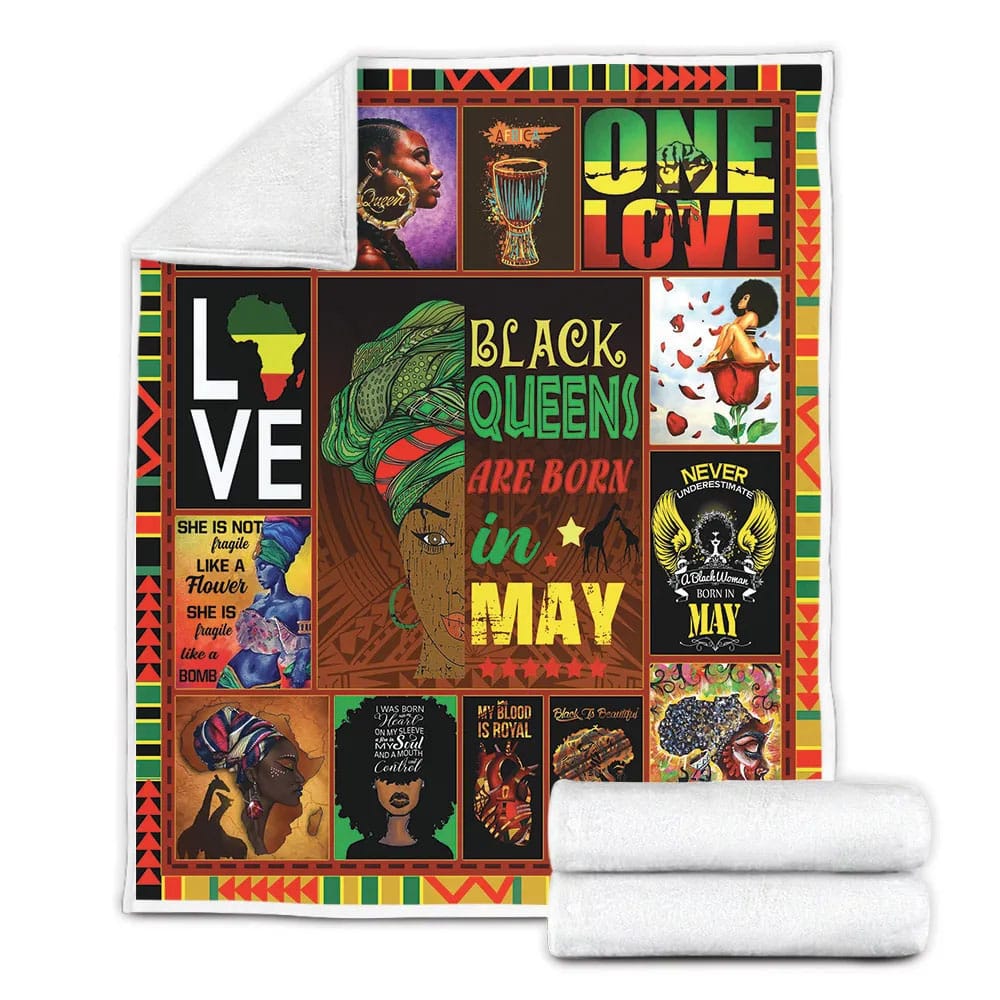 Black Qu Fleece Blanket Gift For