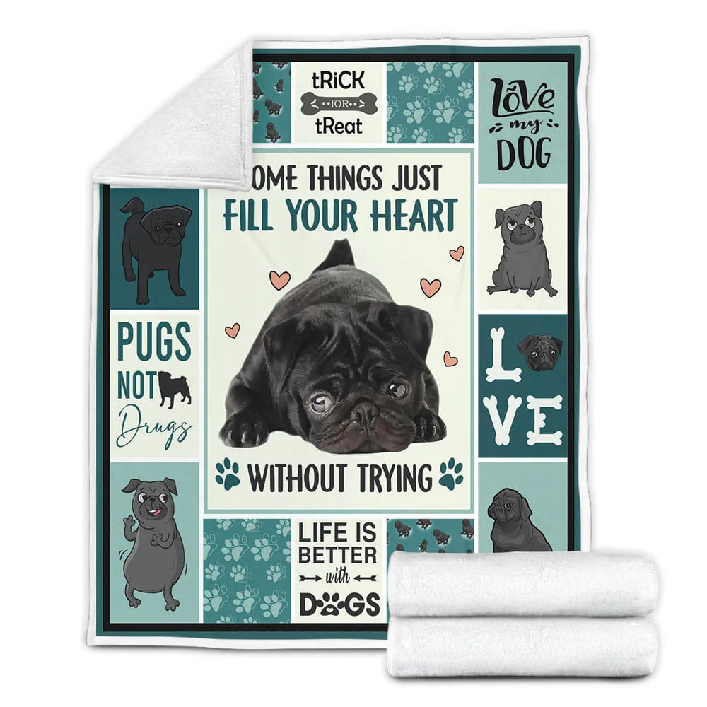 Black Pome Tht Fill Your Heart Without Trying Fleece Blanket Gift For Wifeband