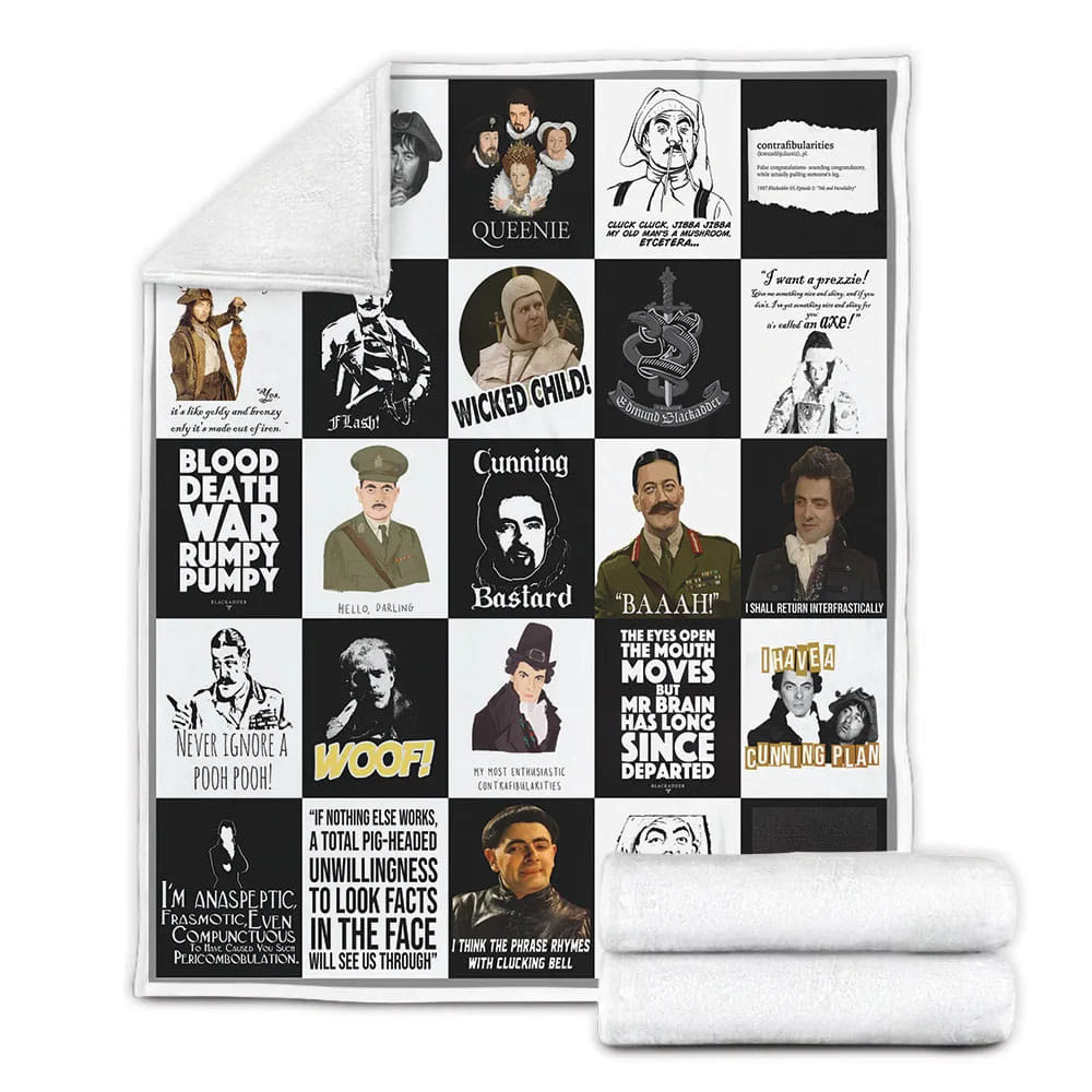 Blackadder Fleece Blanket Gift For Mot Day Fat Day