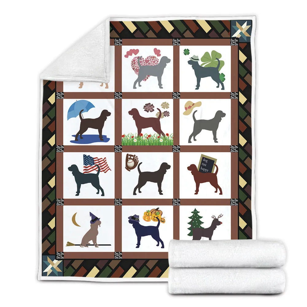 Black And Tan Coonhound Fleece Blanket Gift For