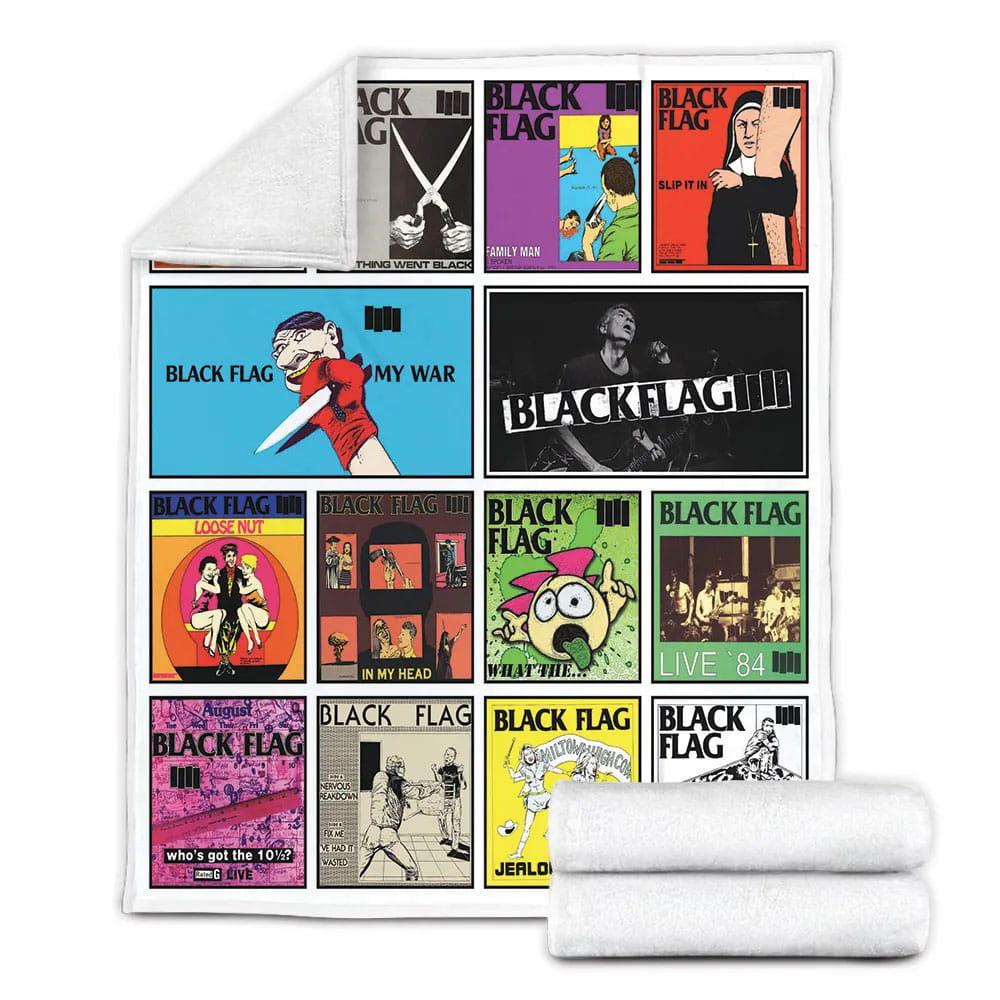 Black Flag Album Co Fleece Blanket Gift For Mot Day Fat Day