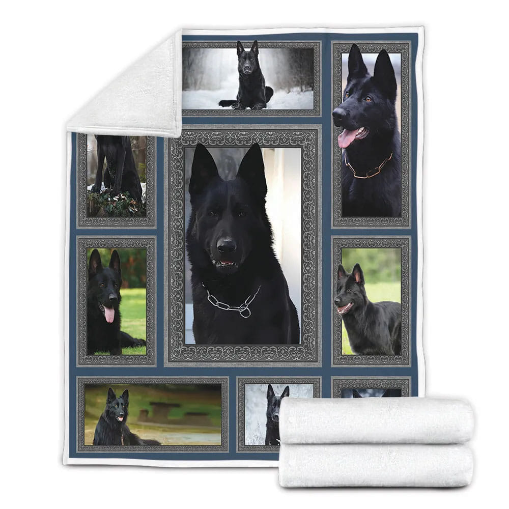 Black Germhepherd Fleece Blanket Gift For