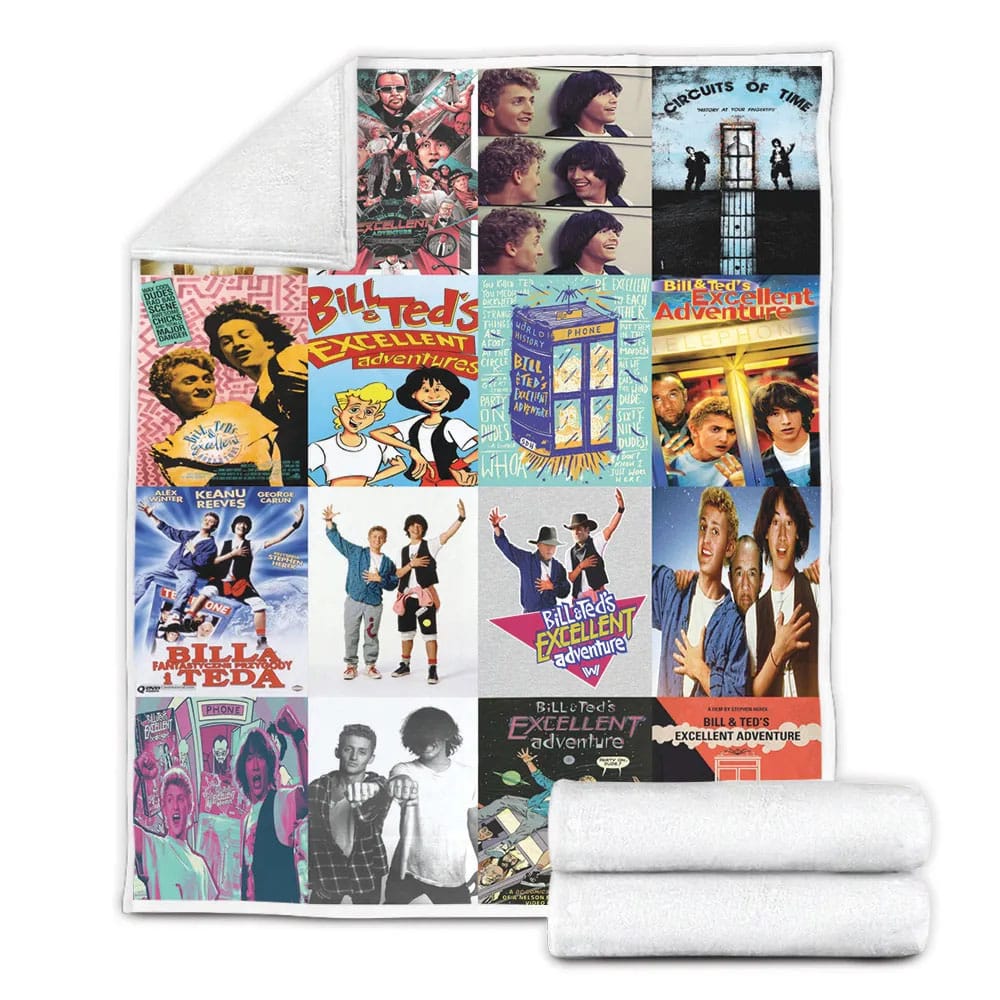 Bill & Excellent Adventure Fleece Blanket Gift For Mot Day Fat Day