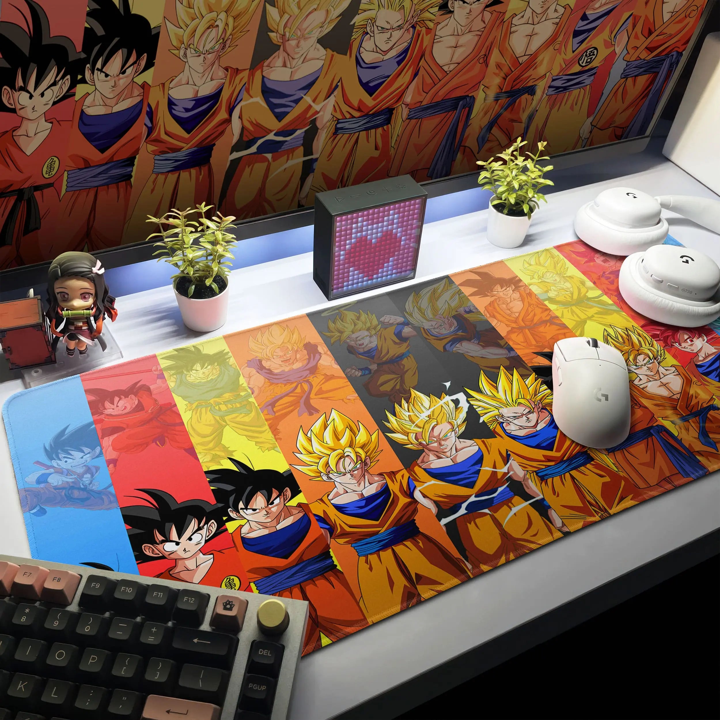 Allleftout Dragon Ball Z Evolution Desk Mat, Goku Transformation Mouse Pad