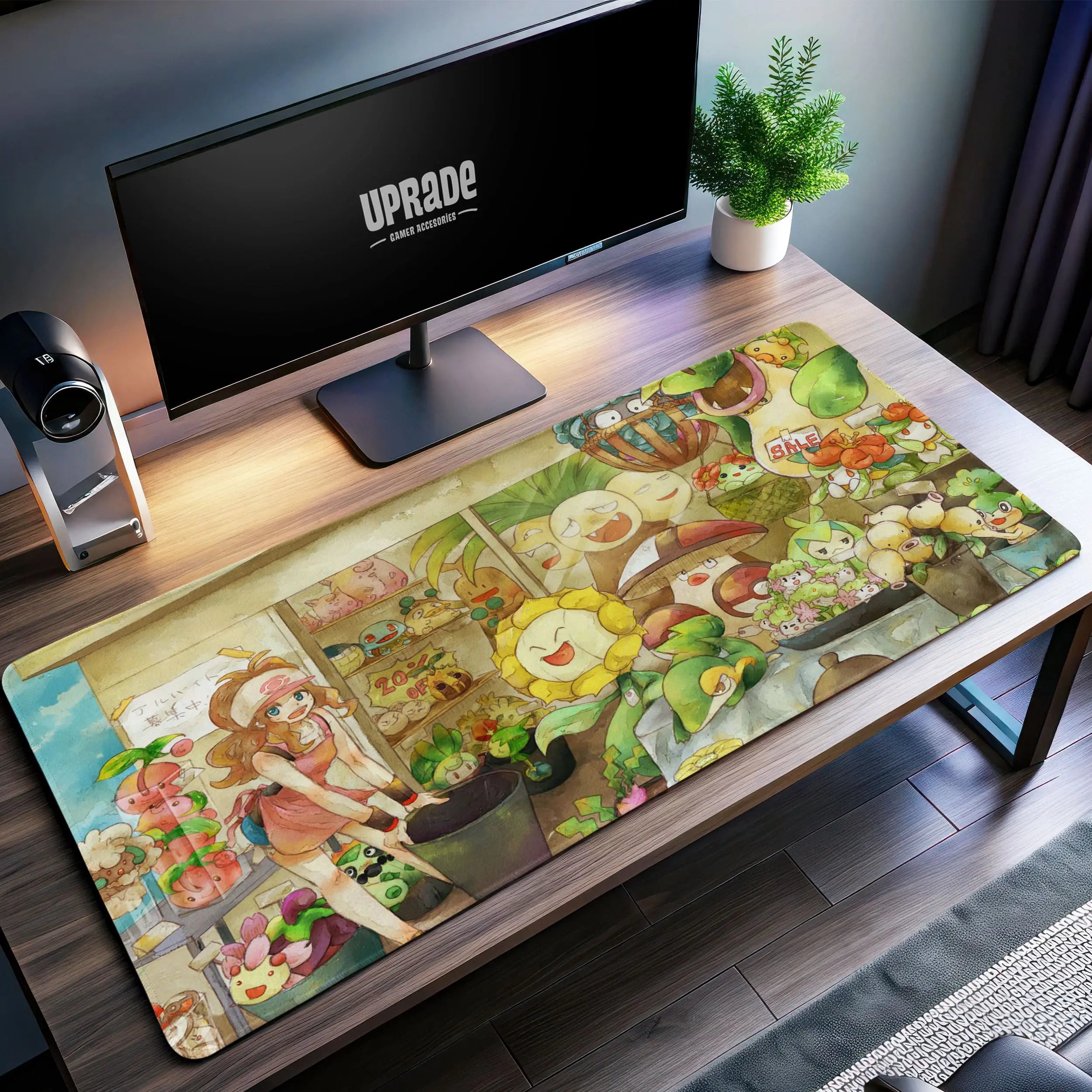 Allleftout PokMon Garden Desk Mat, Nature PokMon Mouse Pad