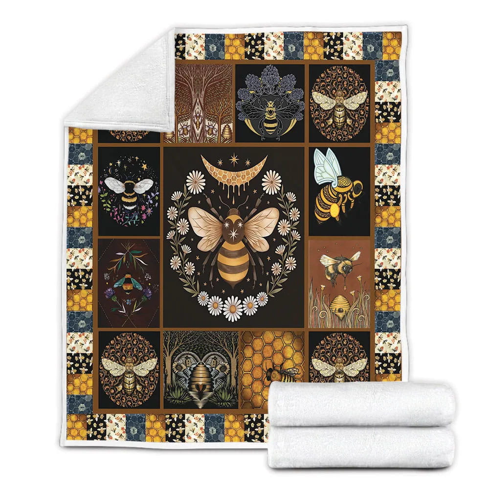 Bee Fleece Blanket Gift For Wifeband