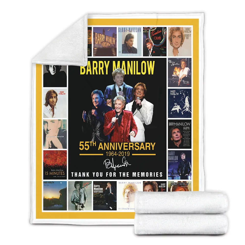 Barry Manilow 55th Anniary Fleece Blanket Gift For