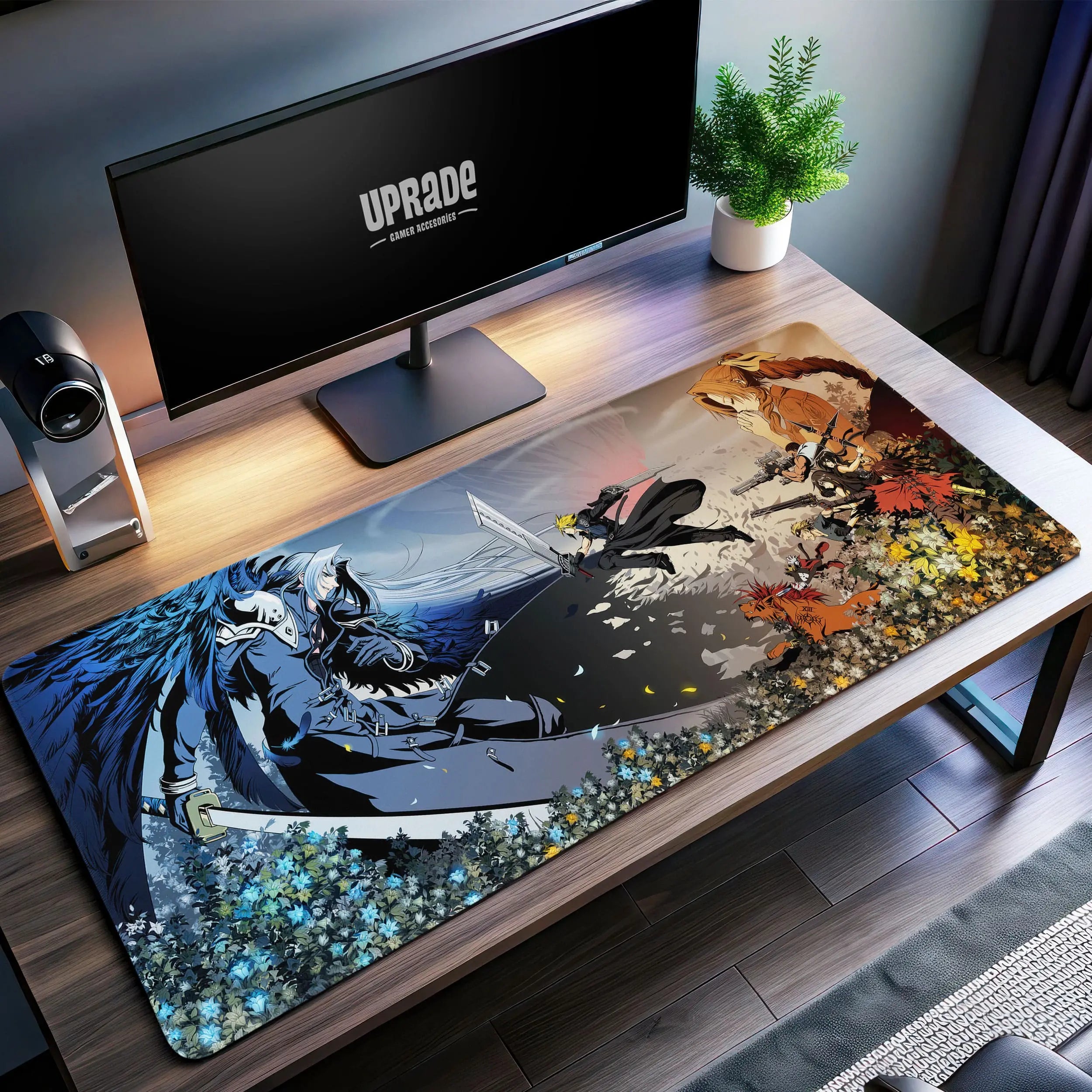 Allleftout Final Fantasy Showdown Desk Mat, Cloud Vs Sephiroth Mouse Pad