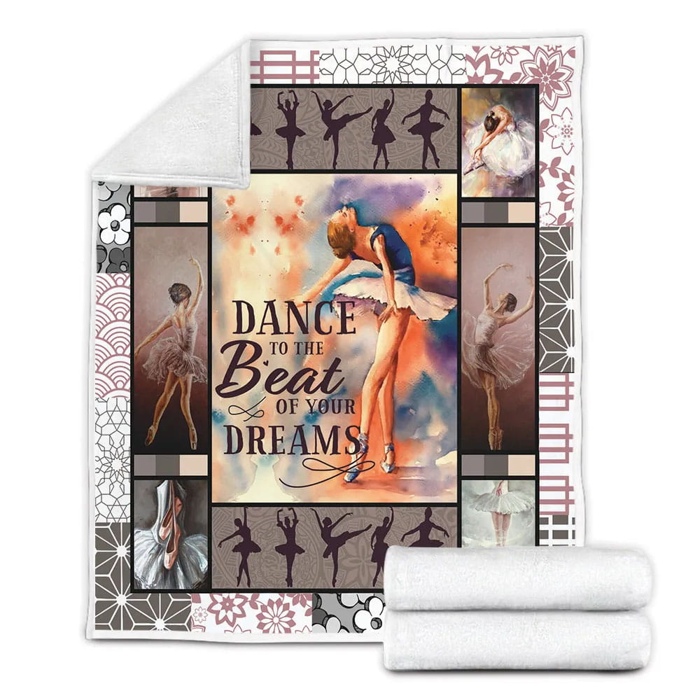 Ballet Dance To The Beat Of Your Dr Fleece Blanket Gift For