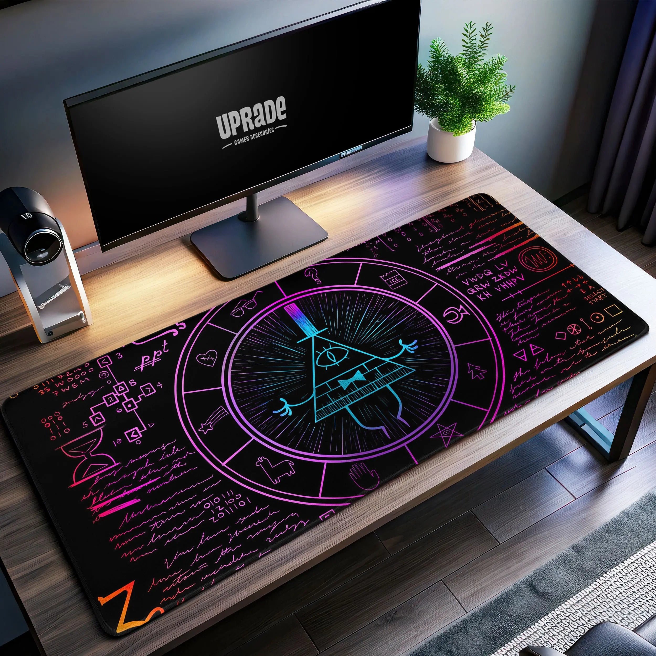 Allleftout Gravity Falls Bill Cipher Desk Mat, Mystery Journal Mouse Pad