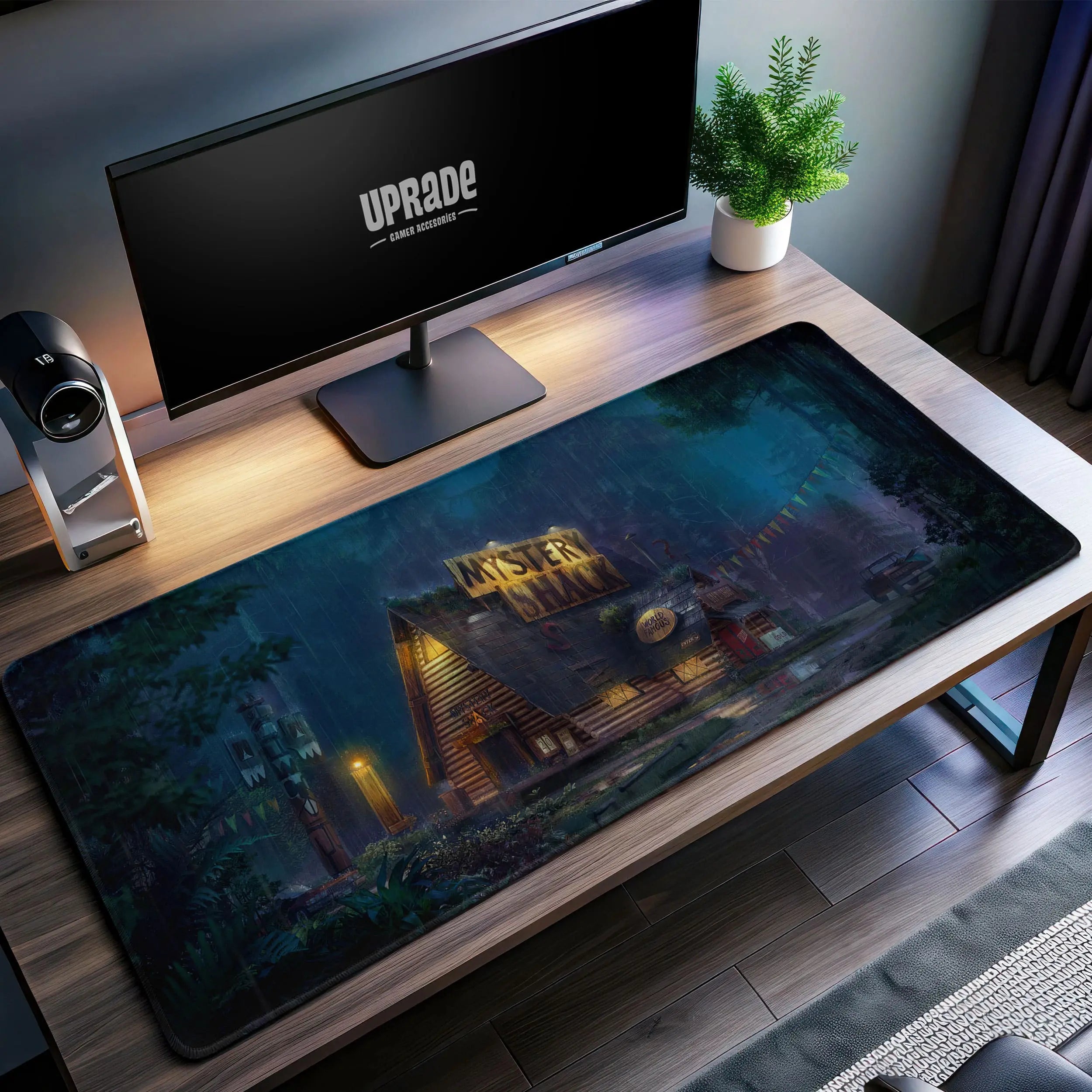 Allleftout Gravity Falls Mystery Shack Desk Mat, Spooky Cabin Mouse Pad
