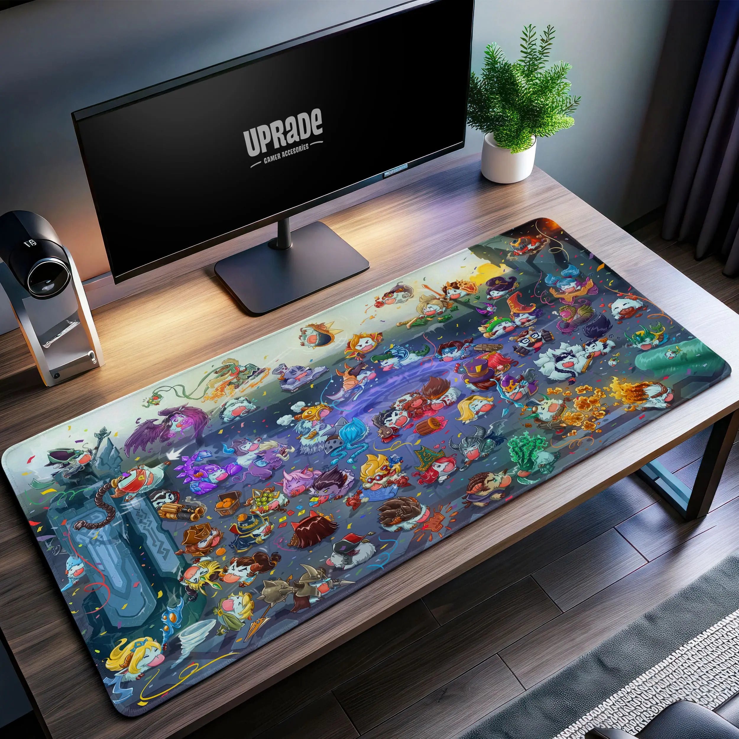Allleftout League Of Legends Poro Party Desk Mat, Cute Champion Mouse Pad