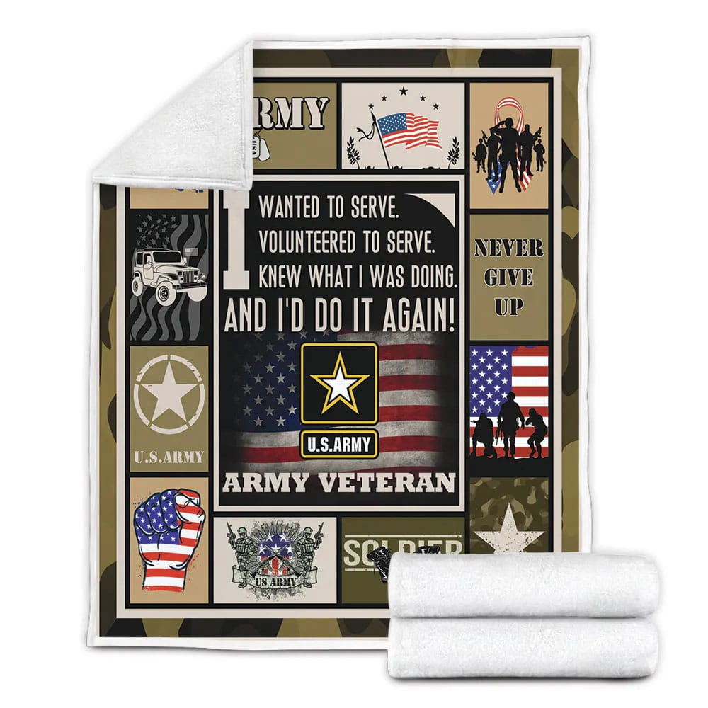 Army Veteran Fleece Blanket Gift For Mot Day Fat Day