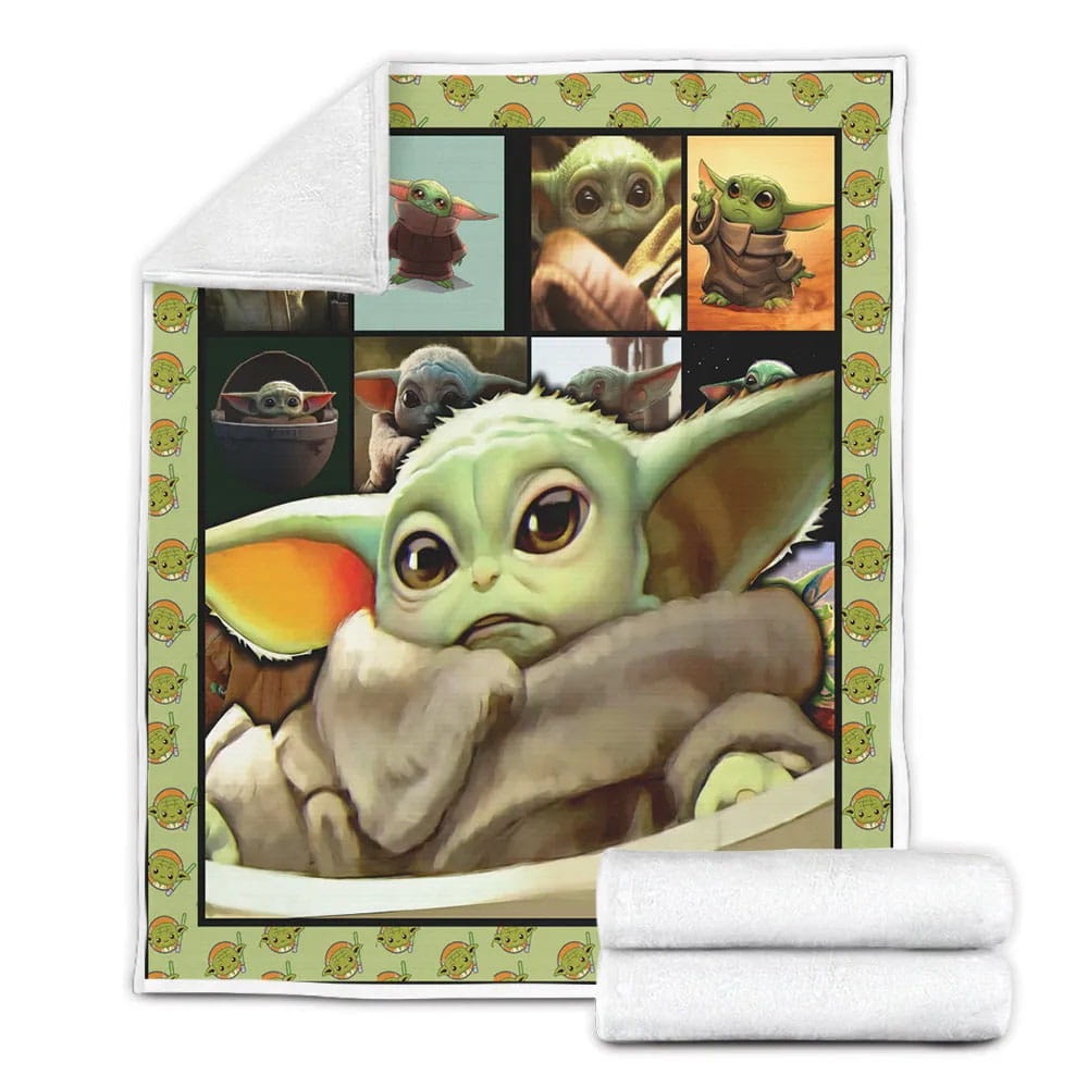 Baby Yoda Portrait Fleece Blankherpa Blanket