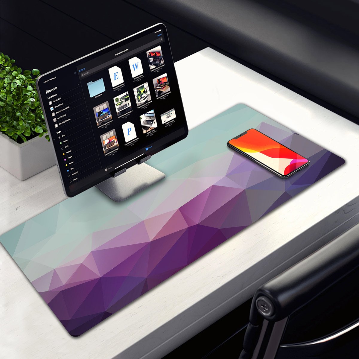 Allleftout Purple Diamond Desk Pad
