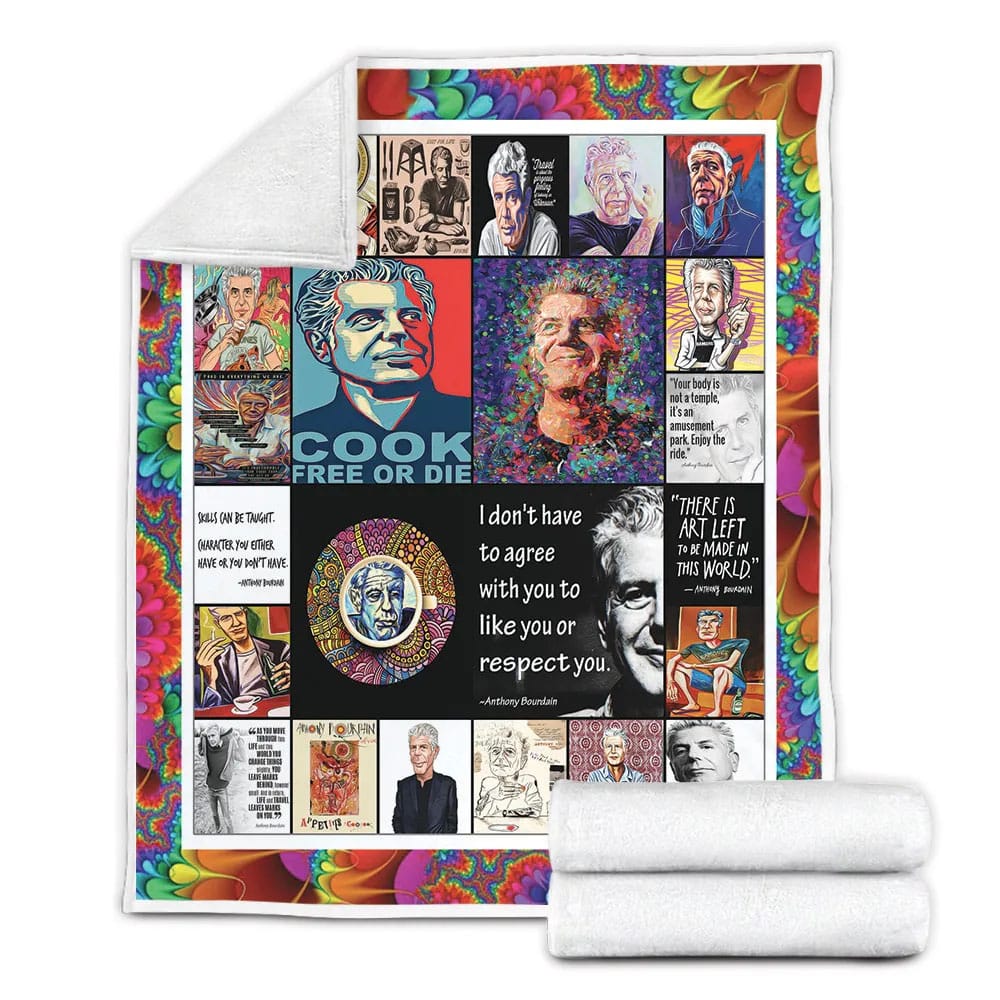 Anthony Bourdain Fleece Blanket Gift For