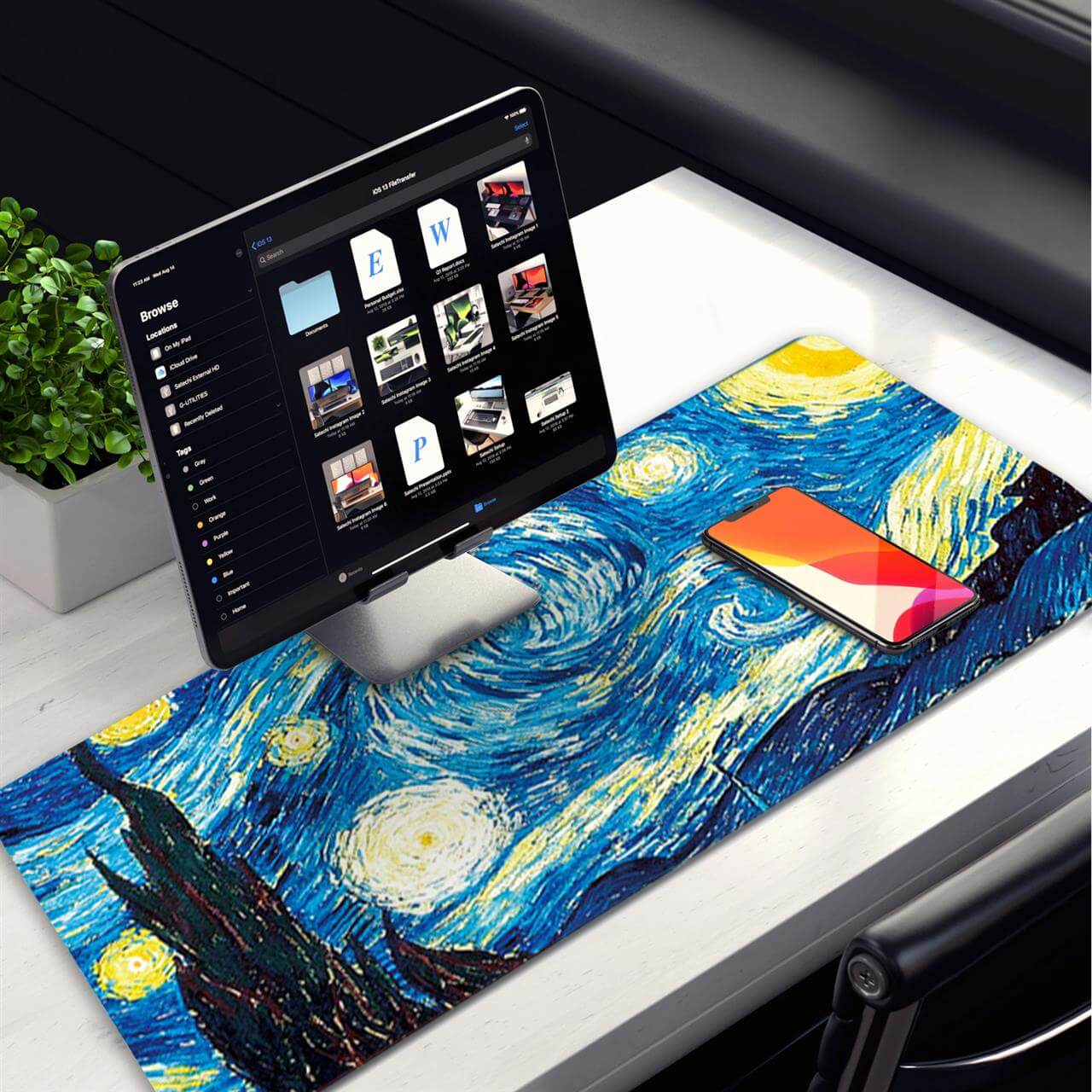 Allleftout Starry Night Desk Mat