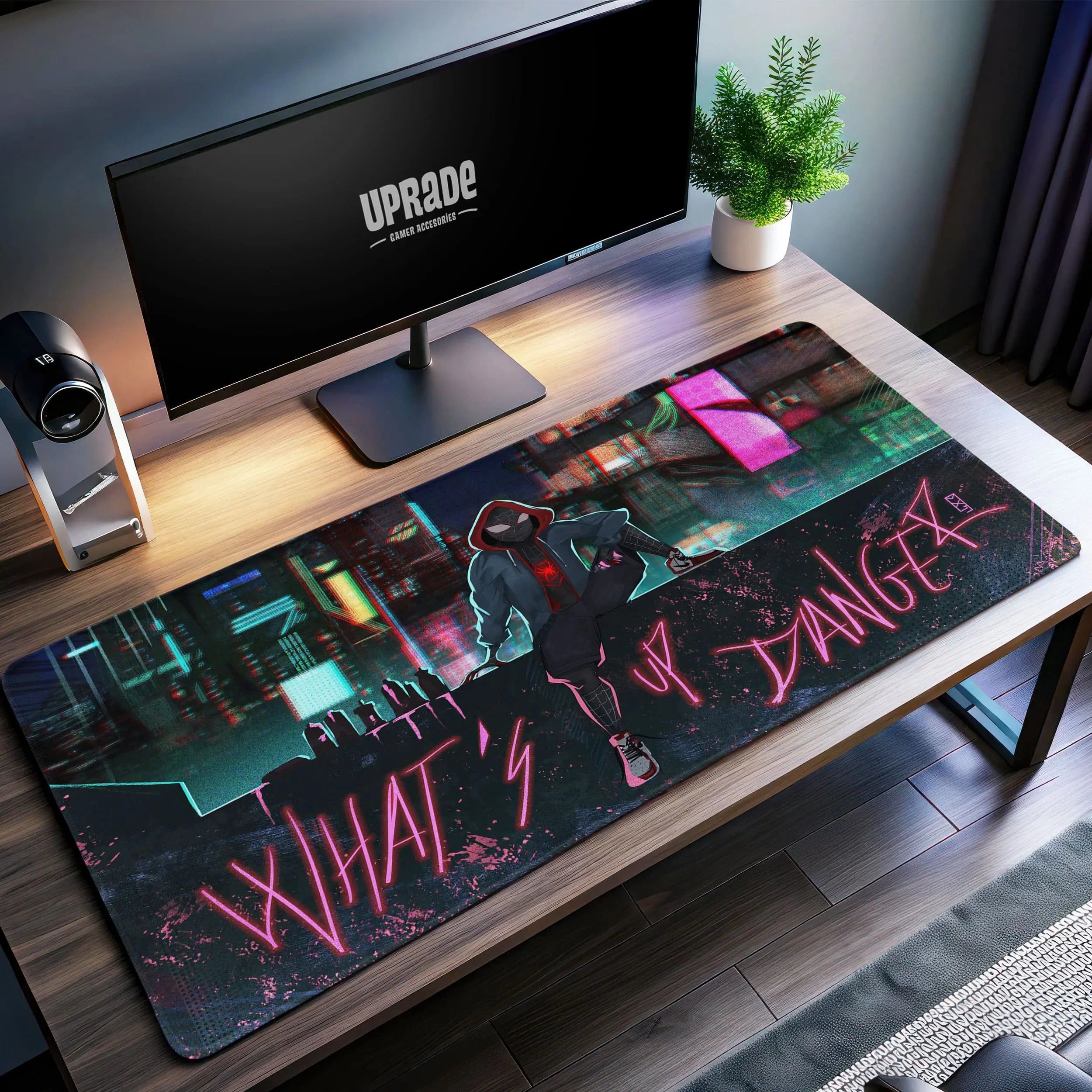 Allleftout Spider-Verse What Up Danger Desk Mat, Miles Morales Mouse Pad