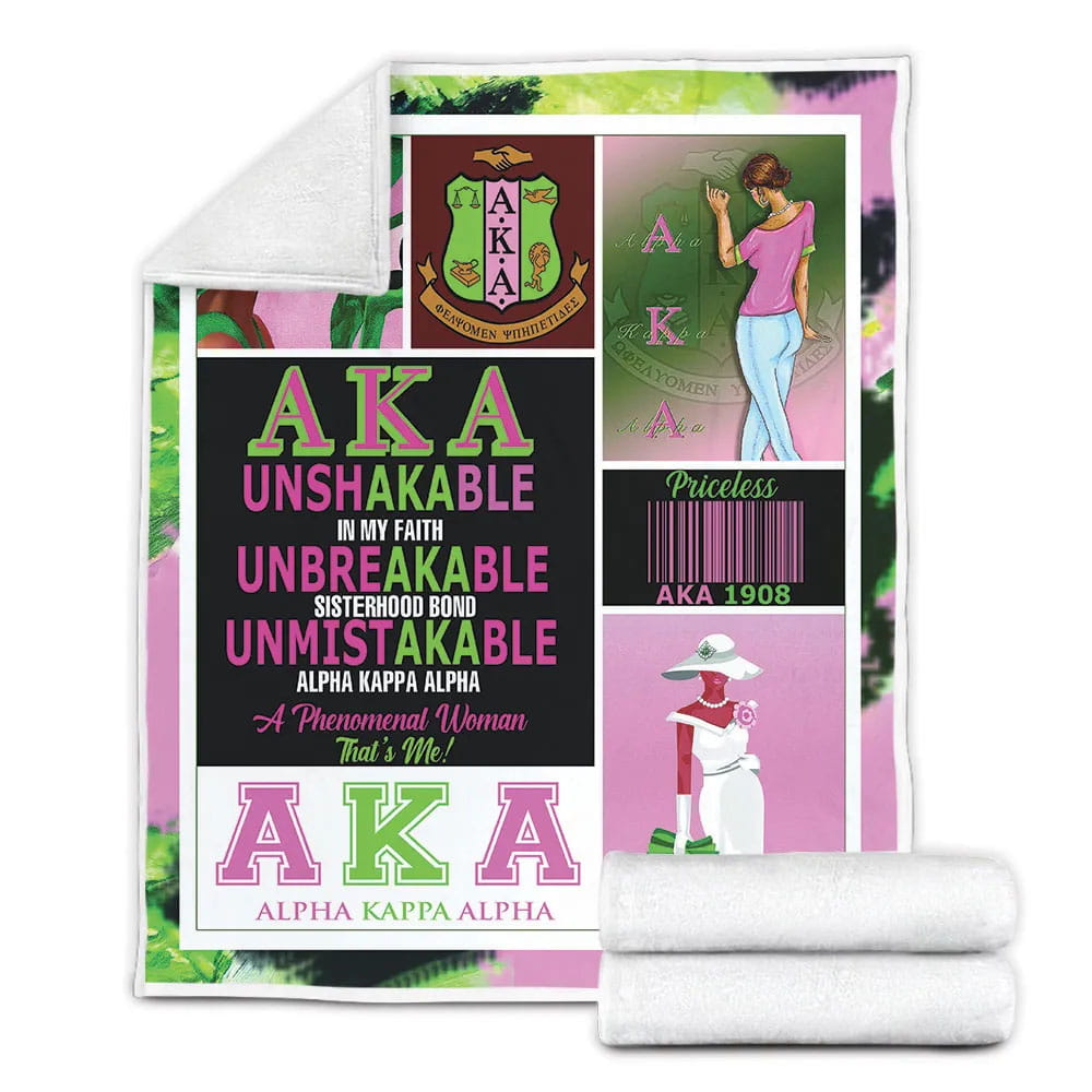 Alpha Kappa Alpha Fleece Blanket Gift For Wifeband