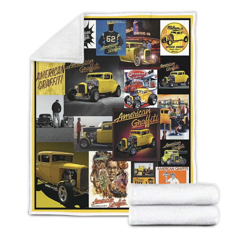 American Graffiti Fleece Blanket Gift For Mot Day Fat Day