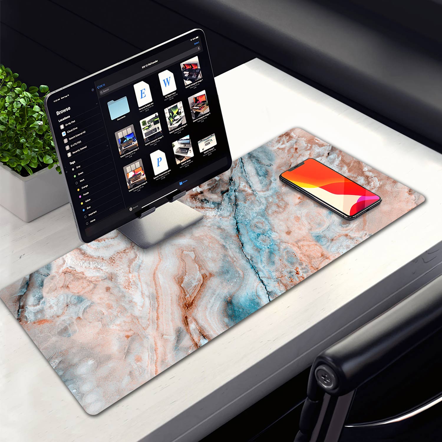 Allleftout Breccia Marble Design Desk Pad