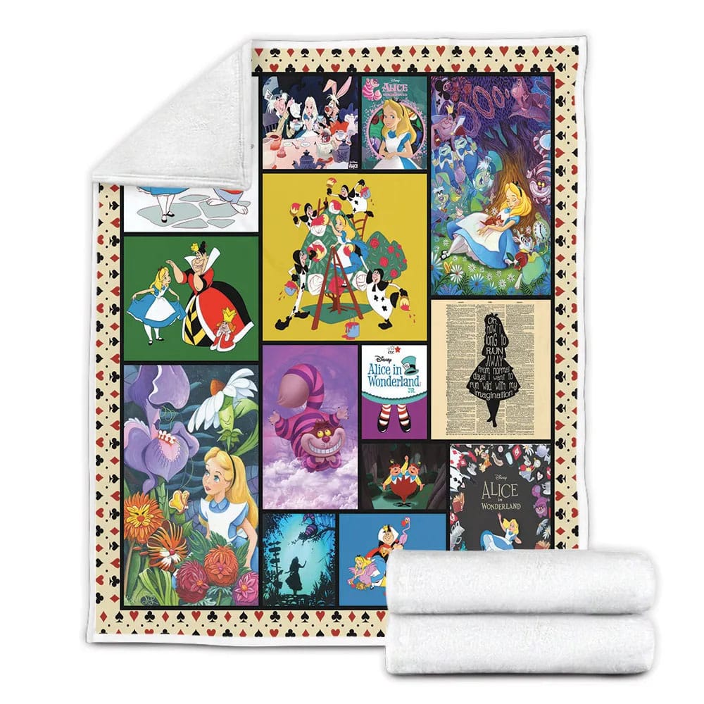 Alice In Wonderland Fleece Blanket Gift For