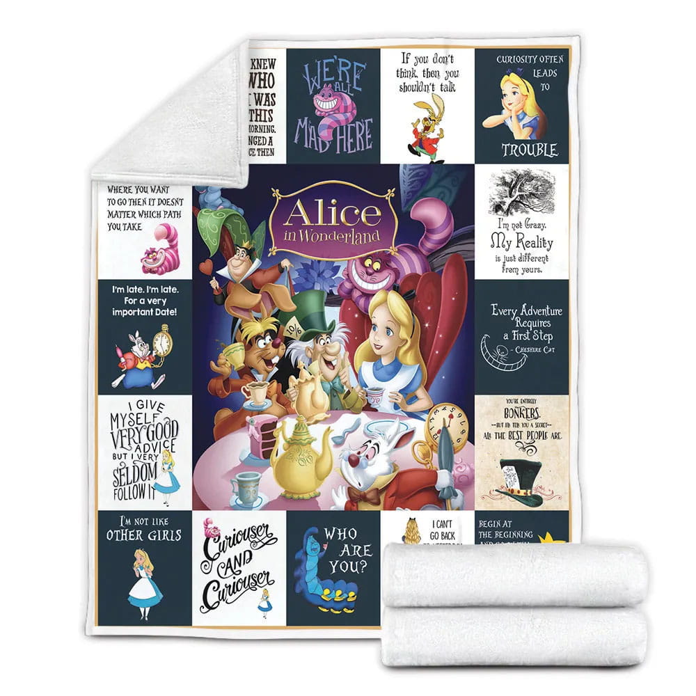 Alice In Wonderland Fleece Blanket Gift For Wifeband