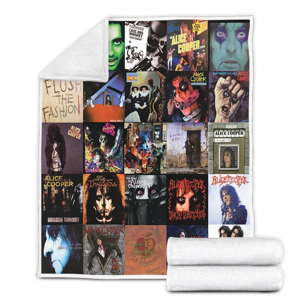 Alice Cooper Fleece Blanket Gift For Mot Day Fat Day