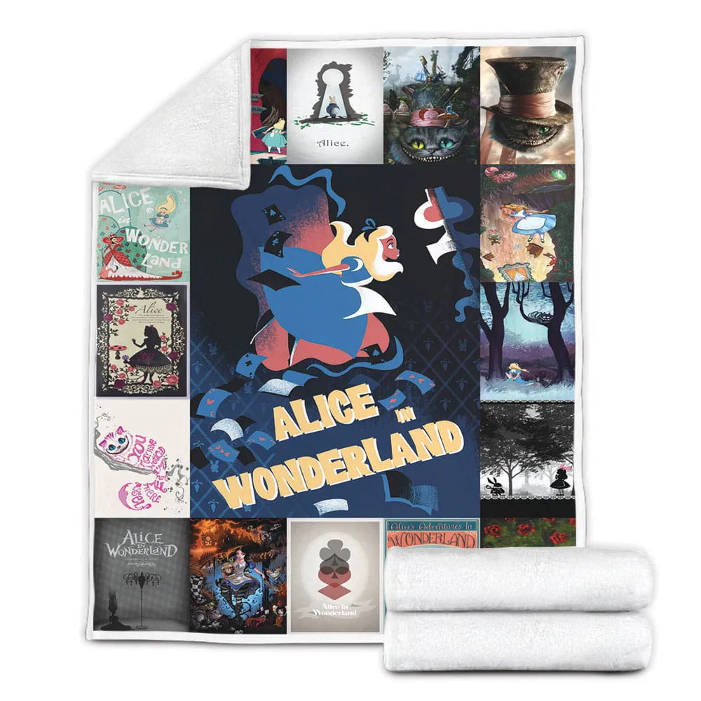 Alice In Wonderland Fleece Blanket Gift For