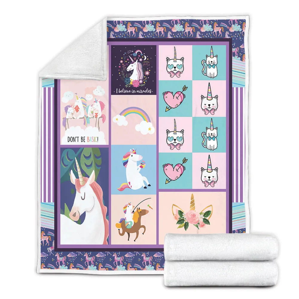 Adorable Unicorn Fleece Blanket Gift For
