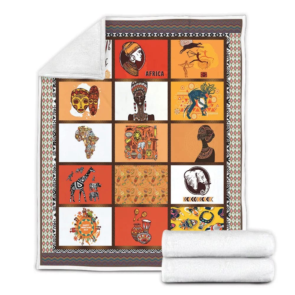 African Culture Fleece Blanket Gift For