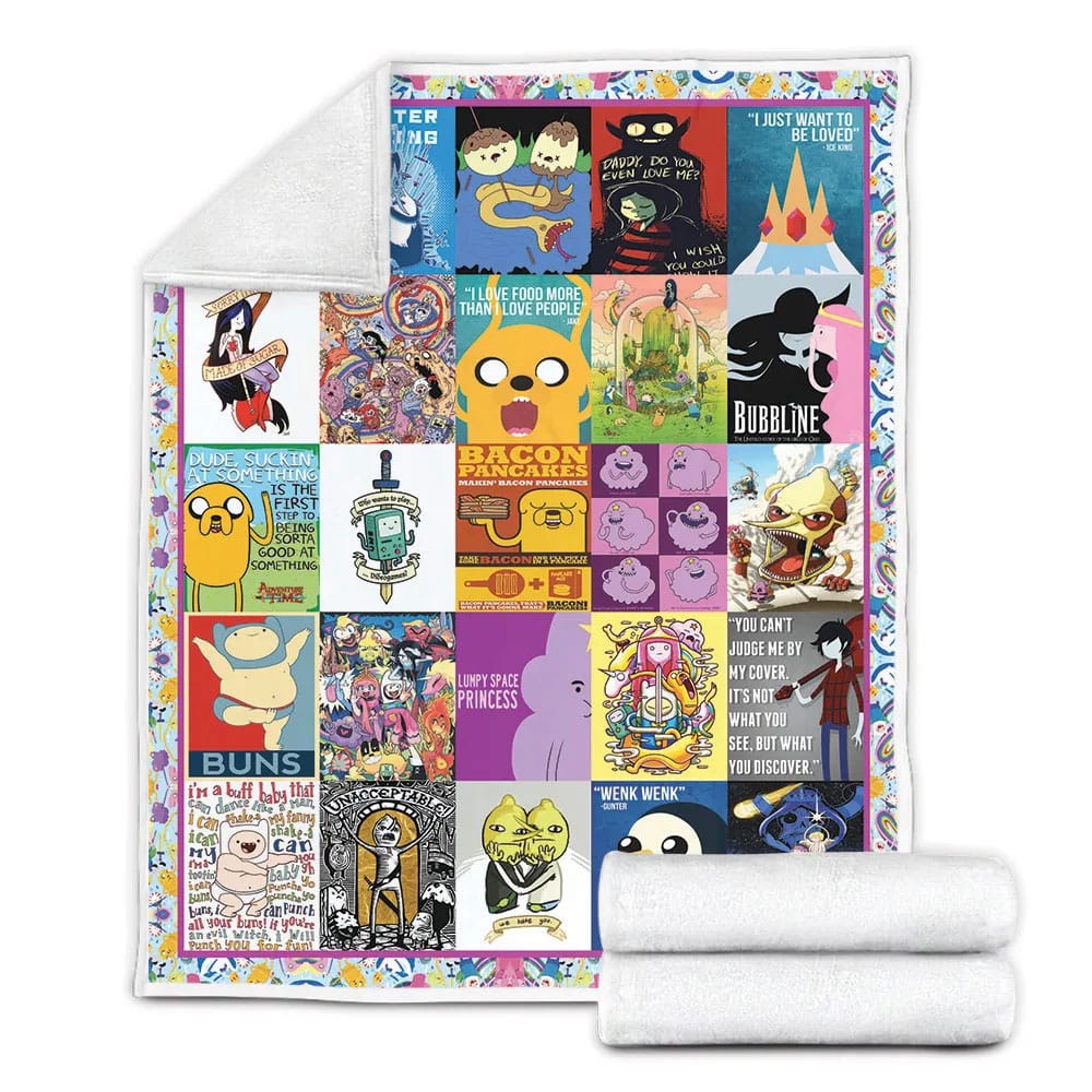 Adventure Time Fleece Blanket Gift For Mot Day Fat Day