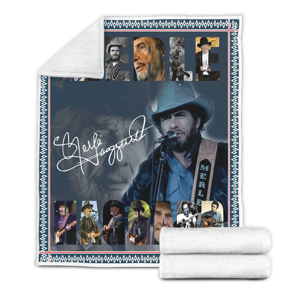 Merle Haggard Fleece Blanket Gift For Wifeband