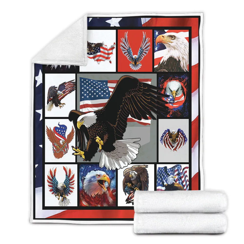American Eagle Fleece Blanket Gift For