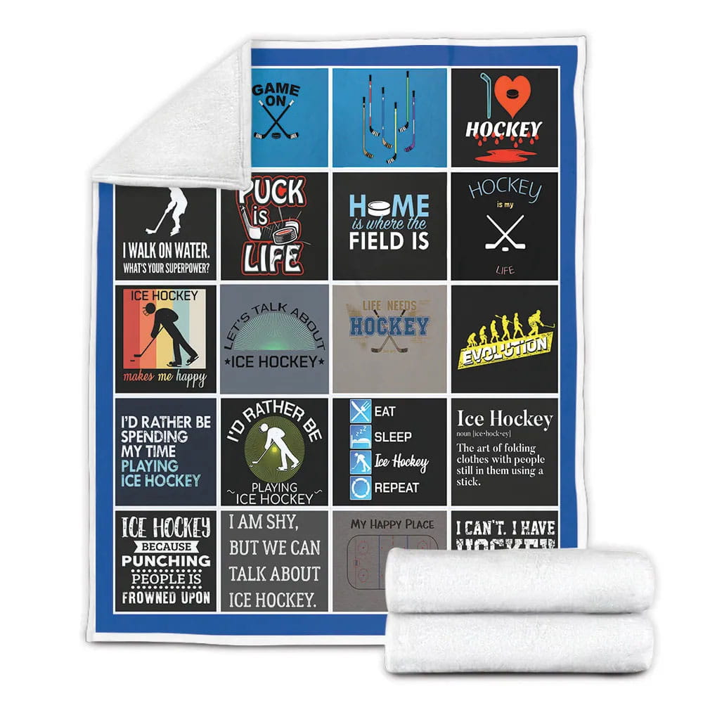 Ice Hockey Fleece Blankherpa Blanket