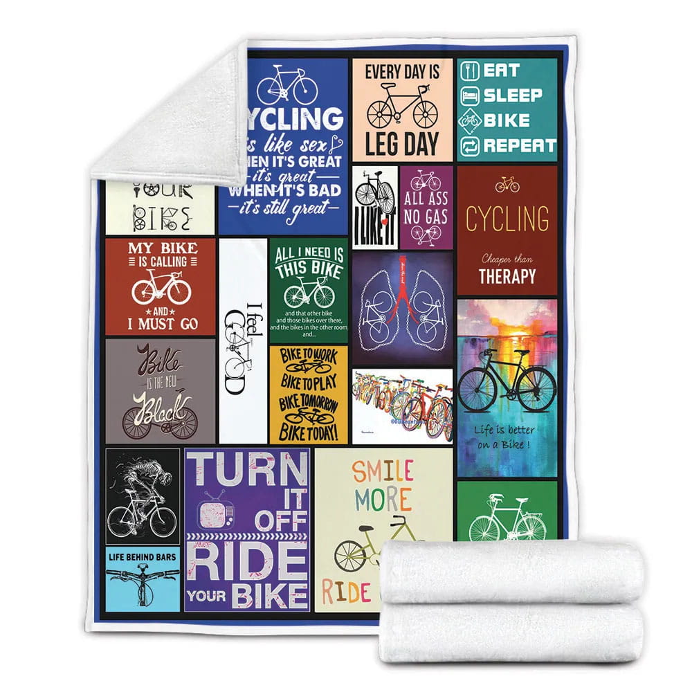 Cycling Fleece Blanket Gift For