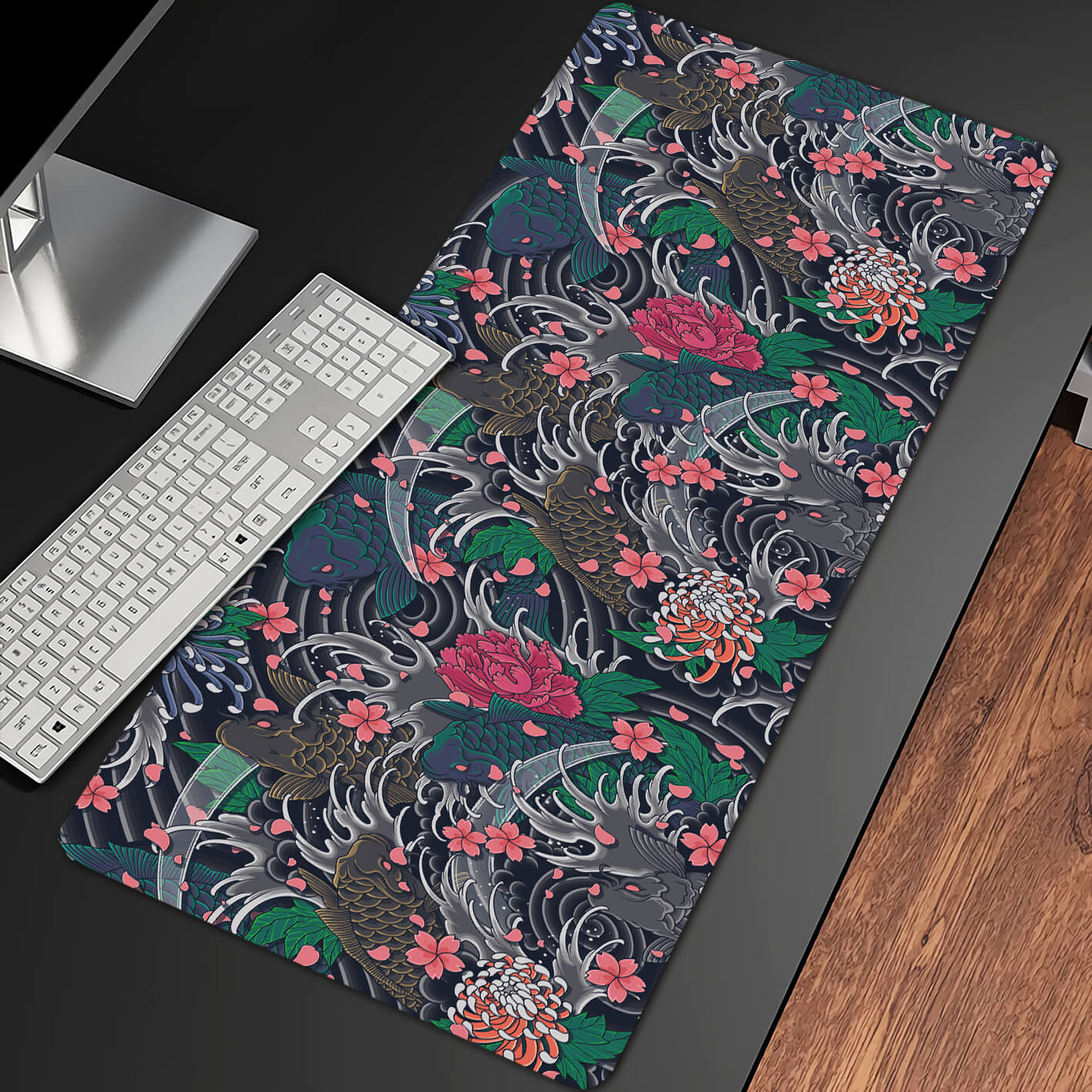 Allleftout Koi Fish Gaming Desk Pad