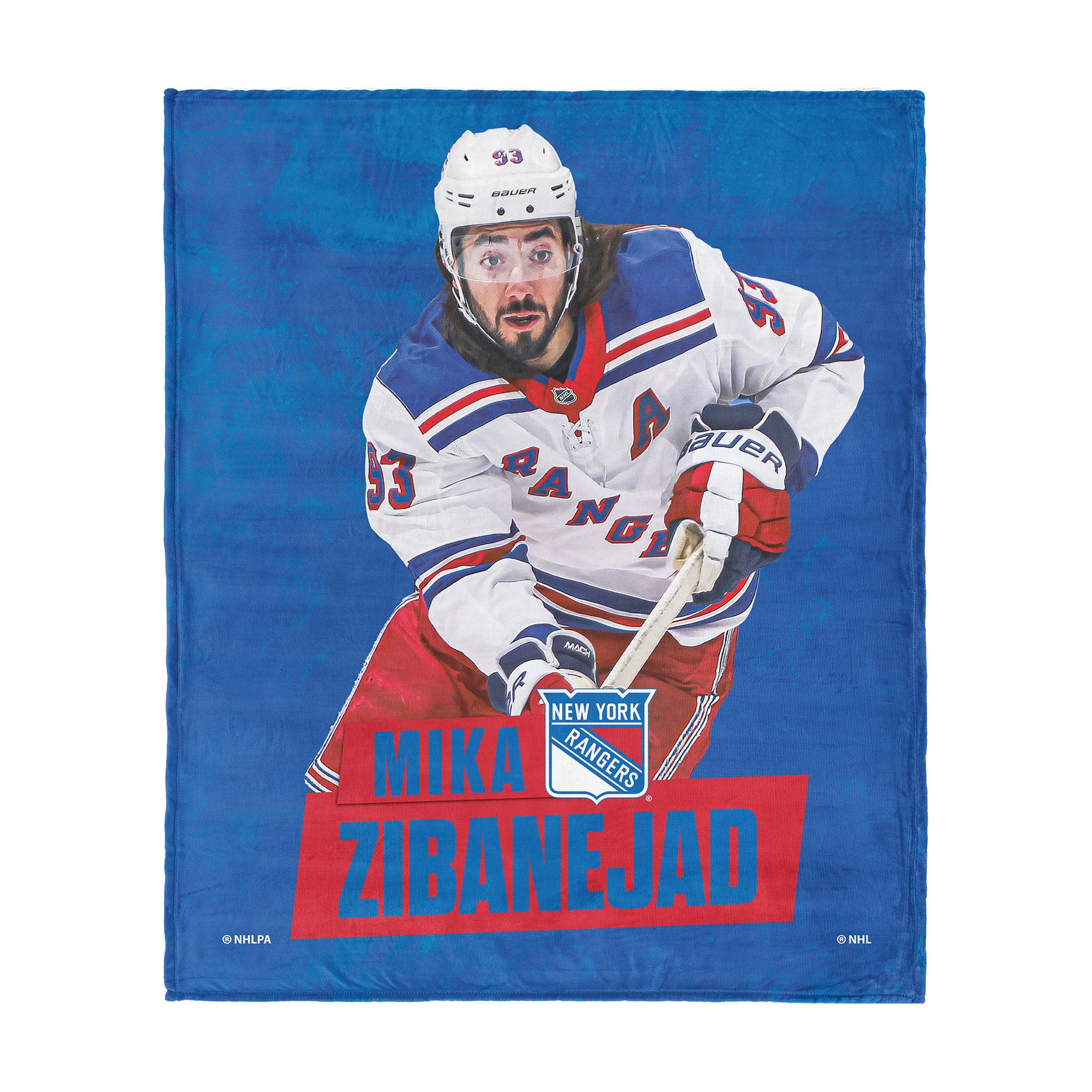 New York Ran Mika Zibanejad Nilk Touch Throw Blanket