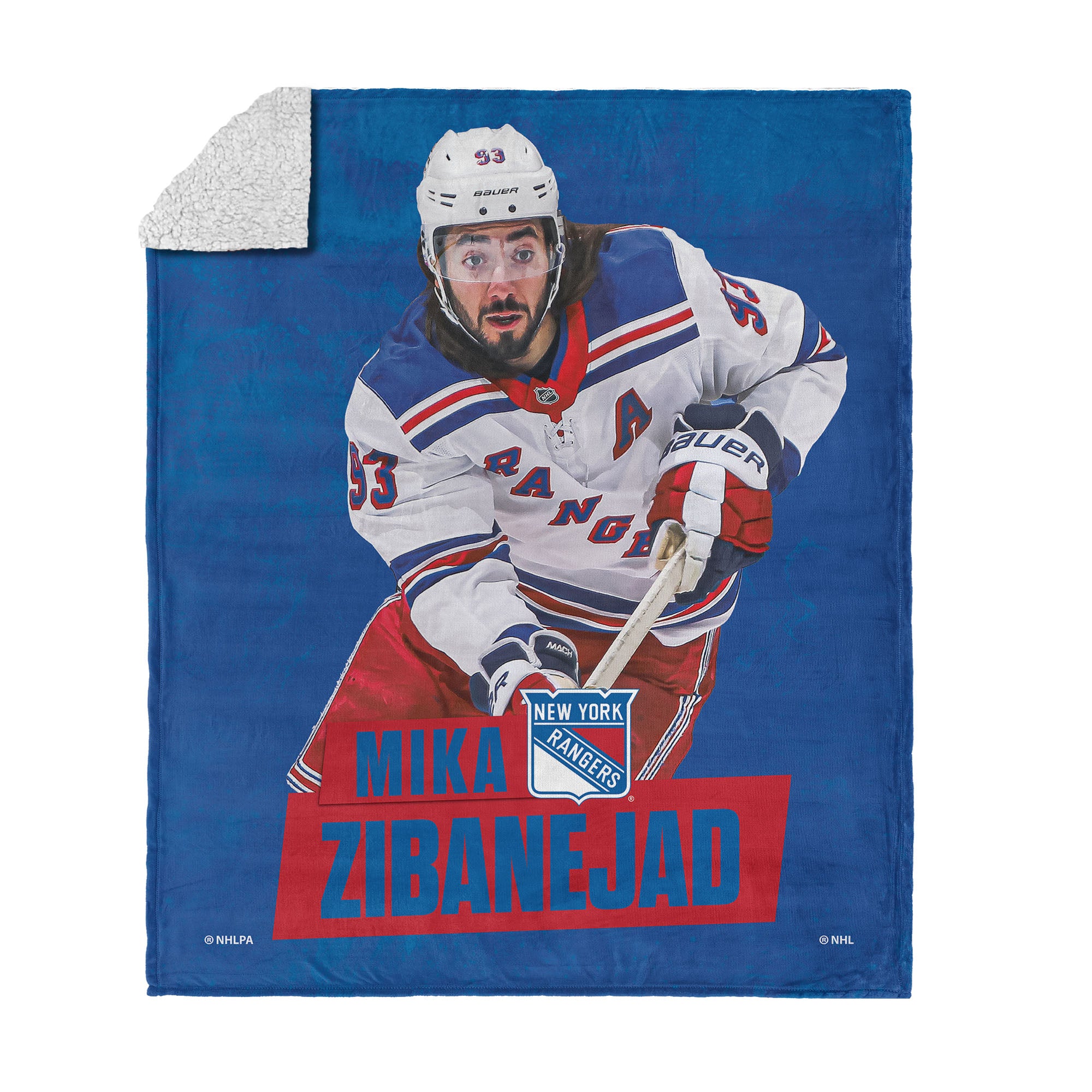 New York Ran Mika Zibanejad Nilk Touherpa Throw Blanket