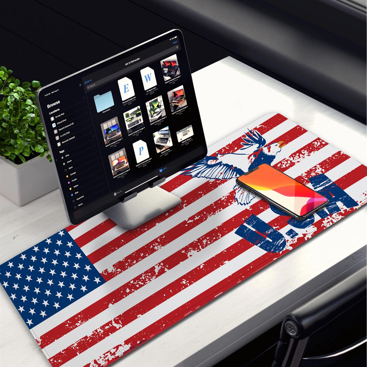 Allleftout Eagle Flag Desk Pad
