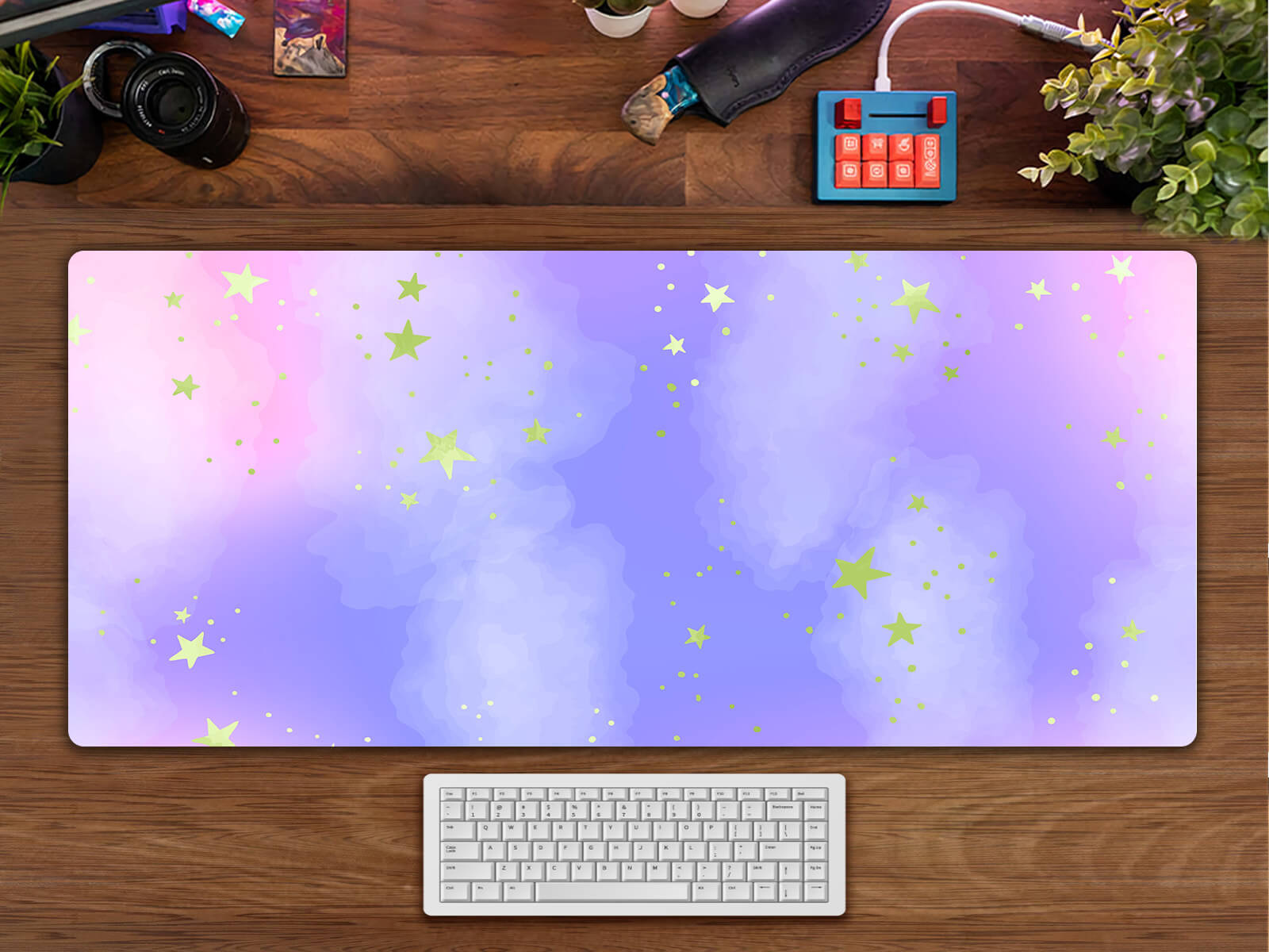 Allleftout Purple Pastel Clouds Desk Mat(4 Colors)