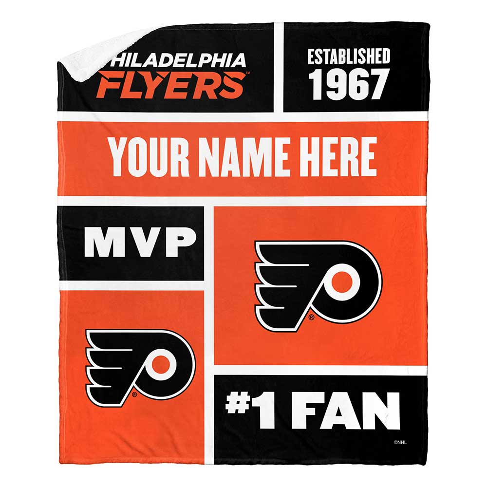 NHL Philadelphia Fl Colorblock onalizilk Touherpa Throw Blanket