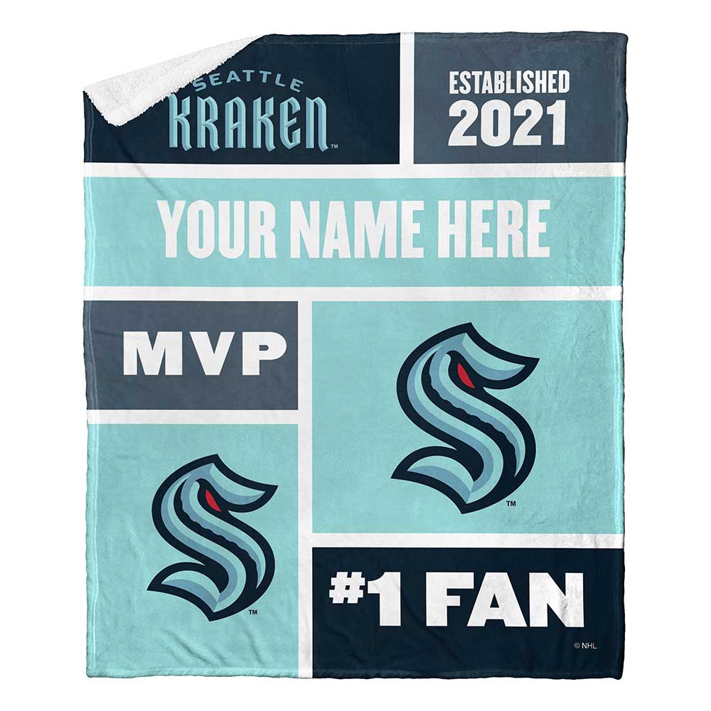 Neattle Kraken Colorblock onalizilk Touherpa Throw Blanket