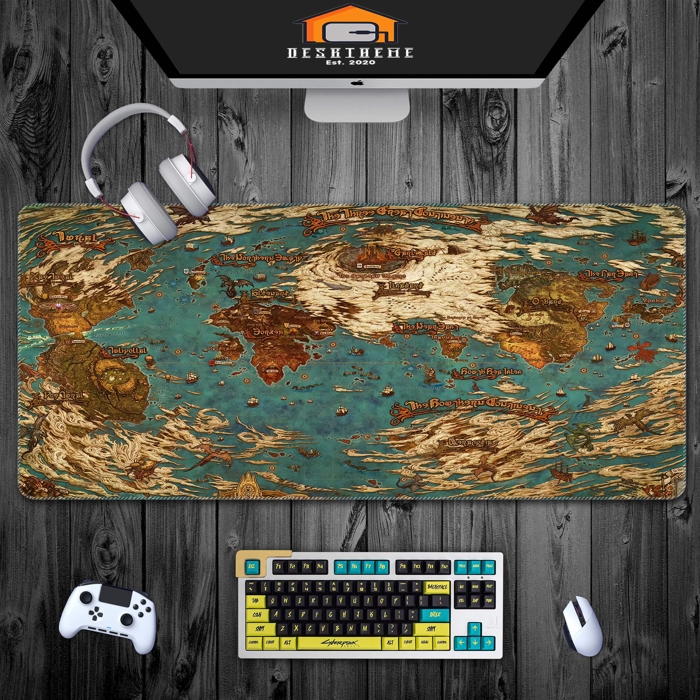 Allleftout New Eorzea Xiv World Map Gaming Mouse Pad Extended